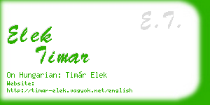 elek timar business card