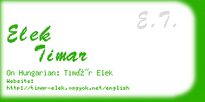 elek timar business card